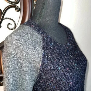 Lands’ End Cavas 1963 Women’s Alpaca Blend Blue Gray Boyfriend Sweater Large